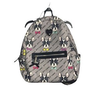 Betsey Johnson | NWOT Logo Boston Terrier Print Backpack with Cosmetic Case